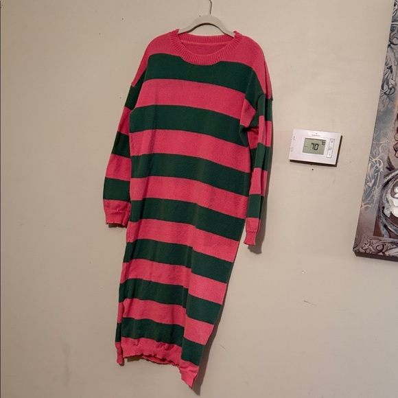 SHEIN Pink and Green Sweater Dress - Picture 2 of 6